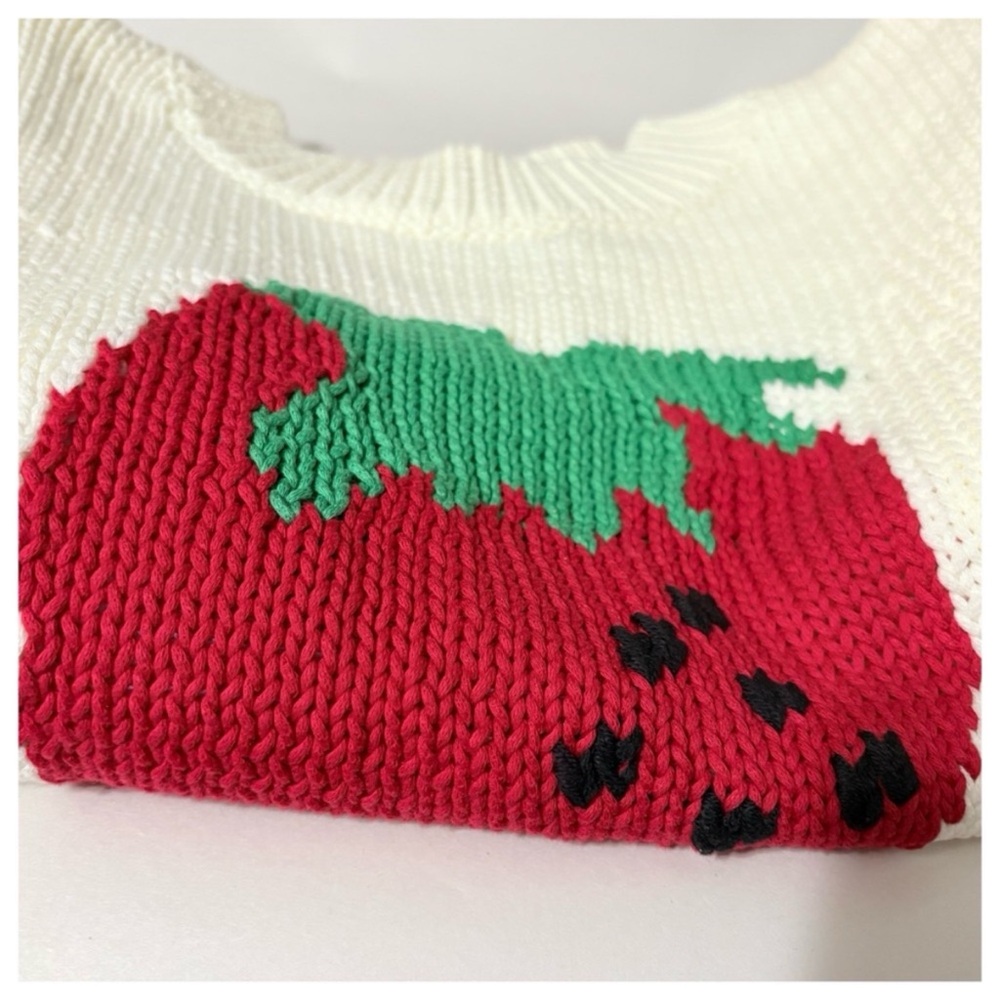 NWT Anthropologie Maeve The Pippa Crew-Neck Strawberry Sweater Cap-Sleeve XL - Picture 9 of 14